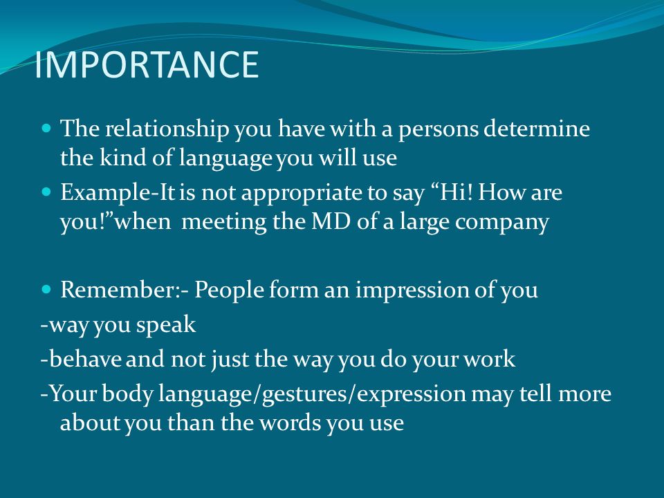 The importance of body language in presentation